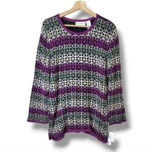 Alfred Dunner Crochet Knit Top Size 1X NWT